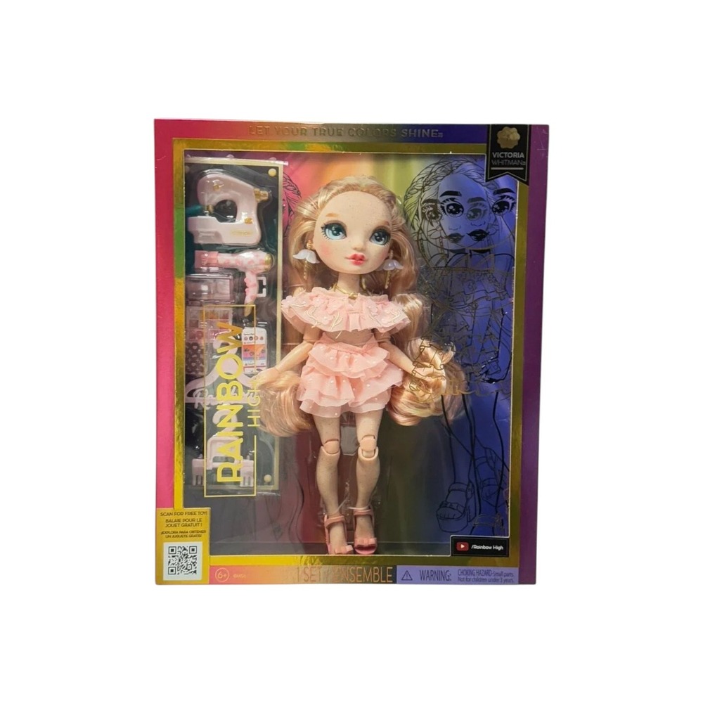 Rainbow High Fashion Doll Victoria Whitman‎ Pastel Pink Doll Freckles  New 2022